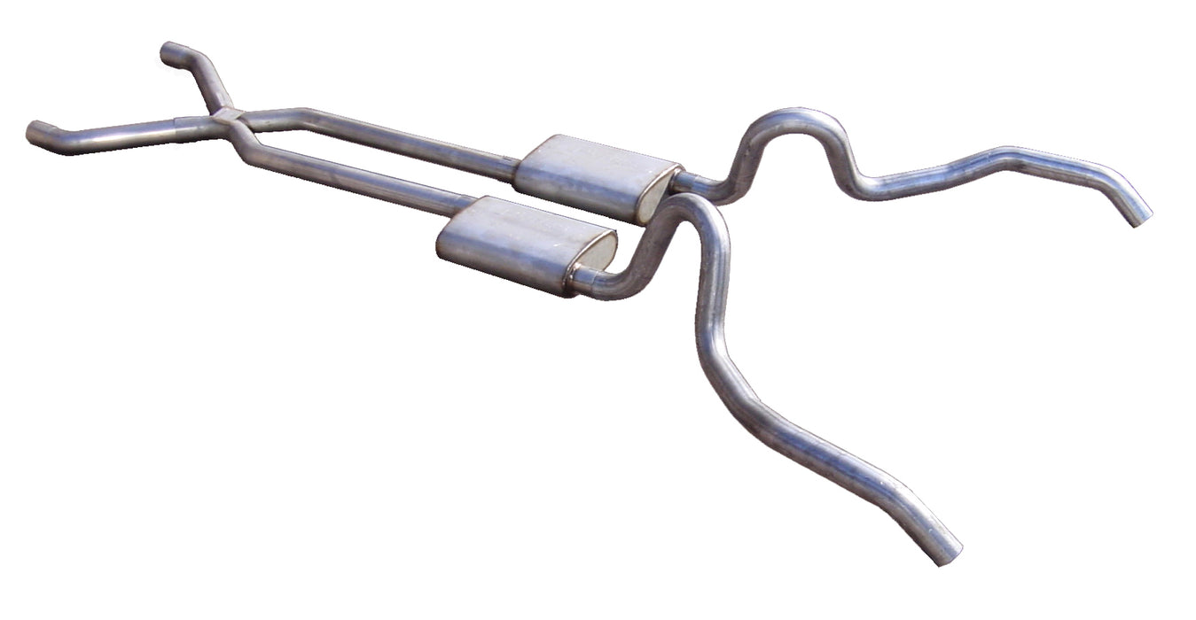 Pypes Performance Exhaust SGN10S Crossmember Back w/X-Pipe Exhaust System 62-67 Nova Split Rear Dual Exit 2.5 in Intermediate And Tail Pipe Street Pro Mufflers/Hardware Incl Tip Not Incl Pypes Exhaust - Truck Part Superstore