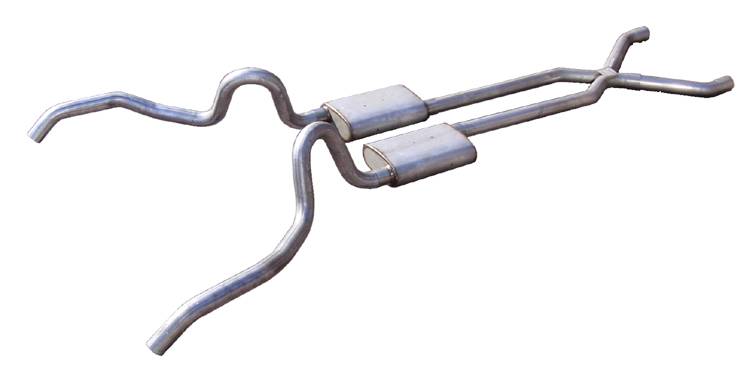 Pypes Performance Exhaust SGN10T Crossmember Back w/X-Pipe Exhaust System 62-67 Nova Split Rear Dual Exit 2.5 in Intermediate And Tail Pipe Turbo Pro Mufflers/Hardware Incl Tip Not Incl Pypes Exhaust - Truck Part Superstore