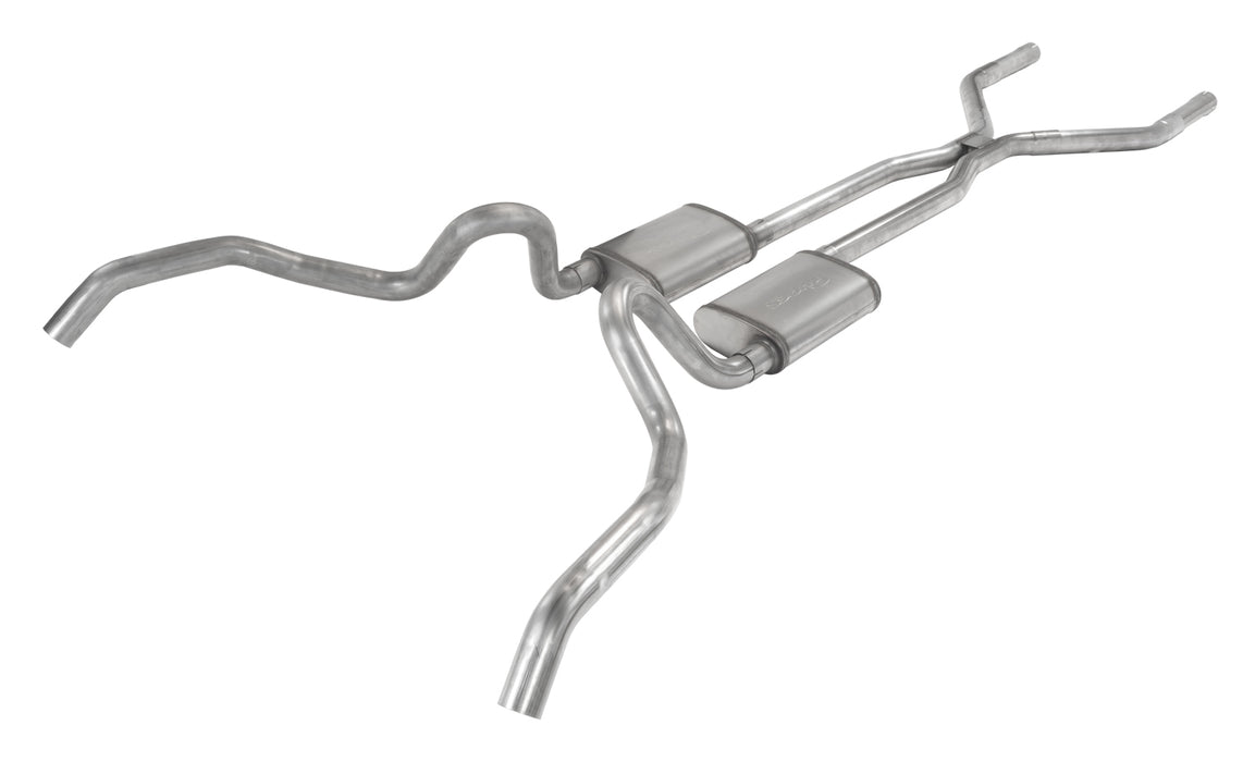 Pypes Performance Exhaust SGN40 Crossmember Back w/H-Pipe Exhaust System 62-67 Nova Split Rear Dual Exit 2.5 in Intermediate And Tail Pipe Hardware Incl Muffler And Tip Not Incl Pypes Exhaust - Truck Part Superstore
