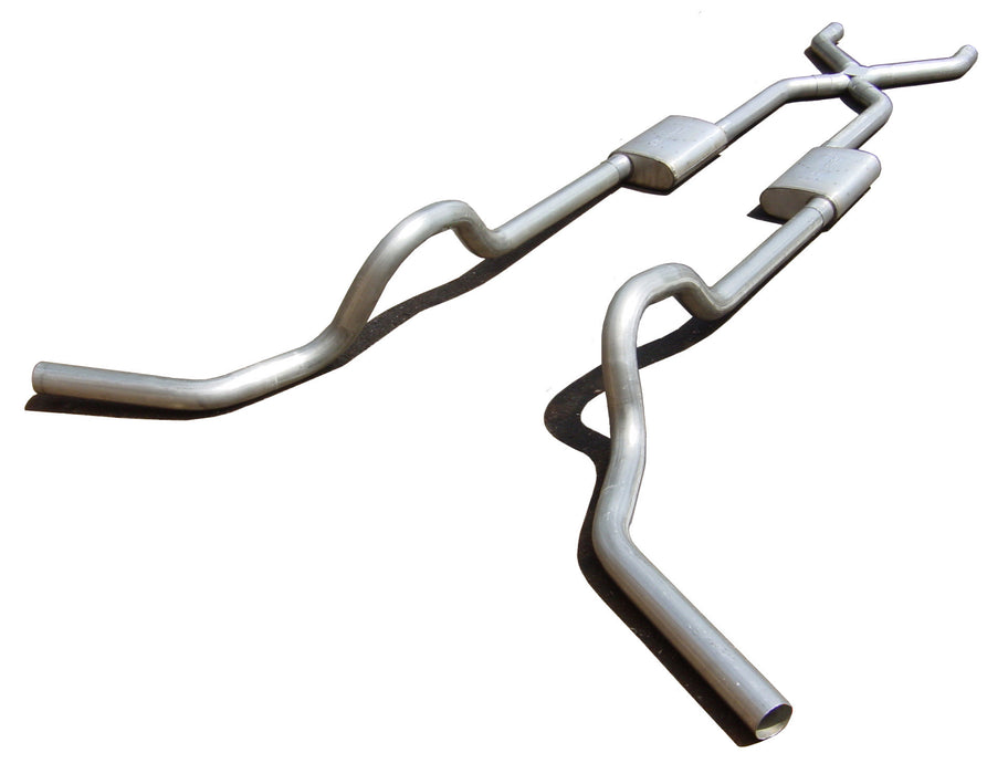 Pypes Performance Exhaust SGT79V Crossmember Back w/X-Pipe Exhaust System 67-74 GM Split Rear Dual Exit 2.5 in Intermediate And Tail Pipe Violator Muffler/Hdw Incl Tip Not Incl Natural Finish 409 Stainless Steel Pypes Exhaust - Truck Part Superstore