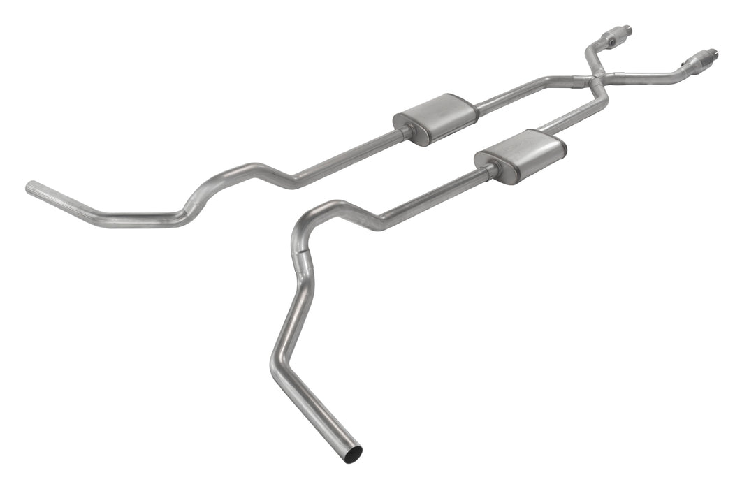 Pypes Performance Exhaust SGT980TE Crossmember Back w/X-Pipe Exhaust System 75-87 GM Split Rear Dual Exit 2.5 in Intermediate And Tail Pipe Turbo Pro Muffler/Hdw Incl Tip Not Incl Natural Finish 409 Stainless Steel Catalytic Converter Incl Pypes Exhaust - Truck Part Superstore