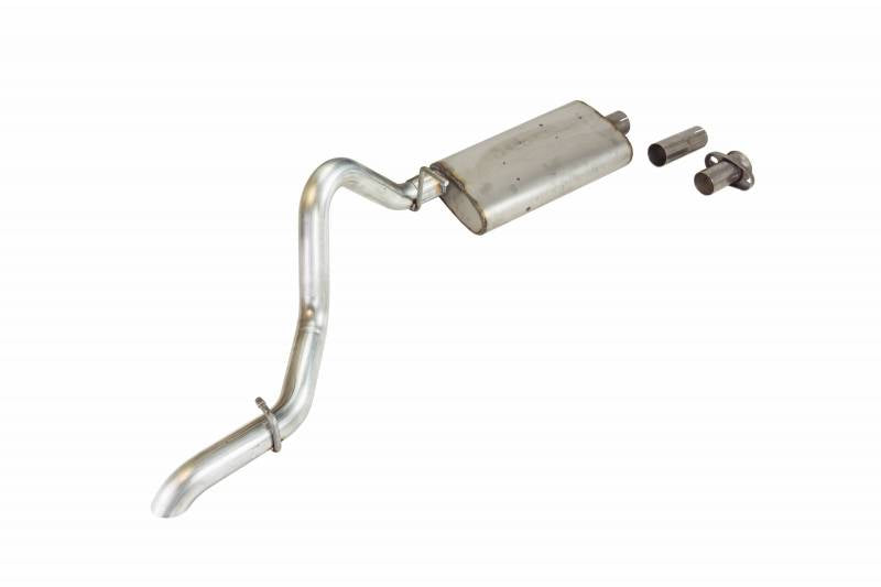 Pypes Performance Exhaust SJJ15S Cat Back Exhaust System 97-06 Wrangler TJ Single Rear Exit 2.5 in Intermediate And Tail Pipe Street Pro Muffler/Hardware included Natural Finish 304 Stainless Steel Pypes Exhaust - Truck Part Superstore