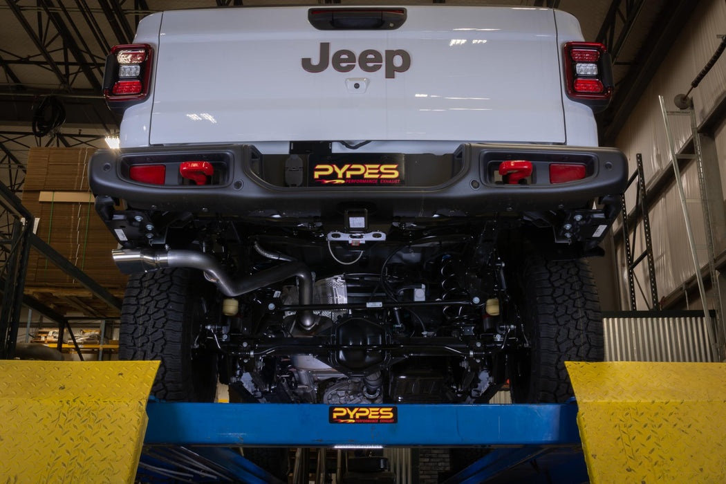 Pypes Performance Exhaust SJJ50SB Cat-Back Exhaust System 2020-PresJeep JT Gladiator Single side exit 2.5 in Intermediate And Tail Pipe Street Pro Mufflers/Hardware Incl black Tip Incl Pypes Exhaust - Truck Part Superstore