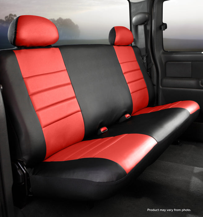 FIA SL62-78 RED LeatherLite™ Custom Seat Cover; Bench Seat; Red; - Truck Part Superstore