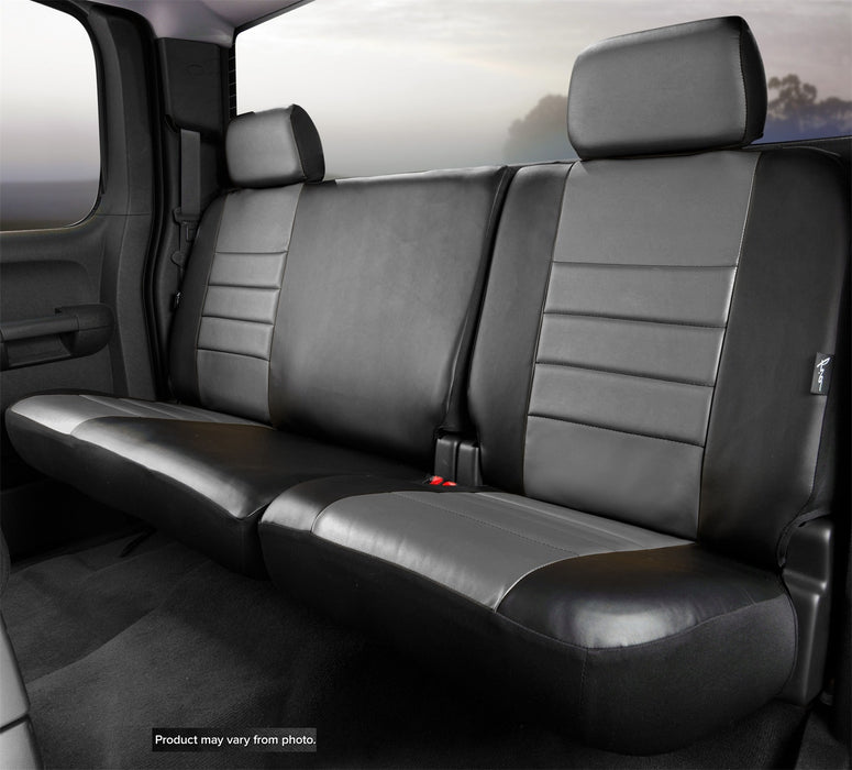 FIA SL62-54 GRAY LeatherLite™ Custom Seat Cover; Leatherette; Gray/Black; Split Seat 40/60; - Truck Part Superstore