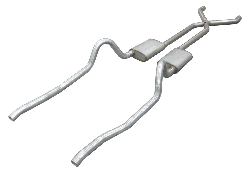 Pypes Performance Exhaust SMA10V Crossmember Back w/X-Pipe Exhaust System 67-73 Mopar A-Body Split Rear Dual Exit 2.5 in Intermediate And Tail Pipe Violator Mufflers/Hardware Incl Tip Not Incl Pypes Exhaust - Truck Part Superstore