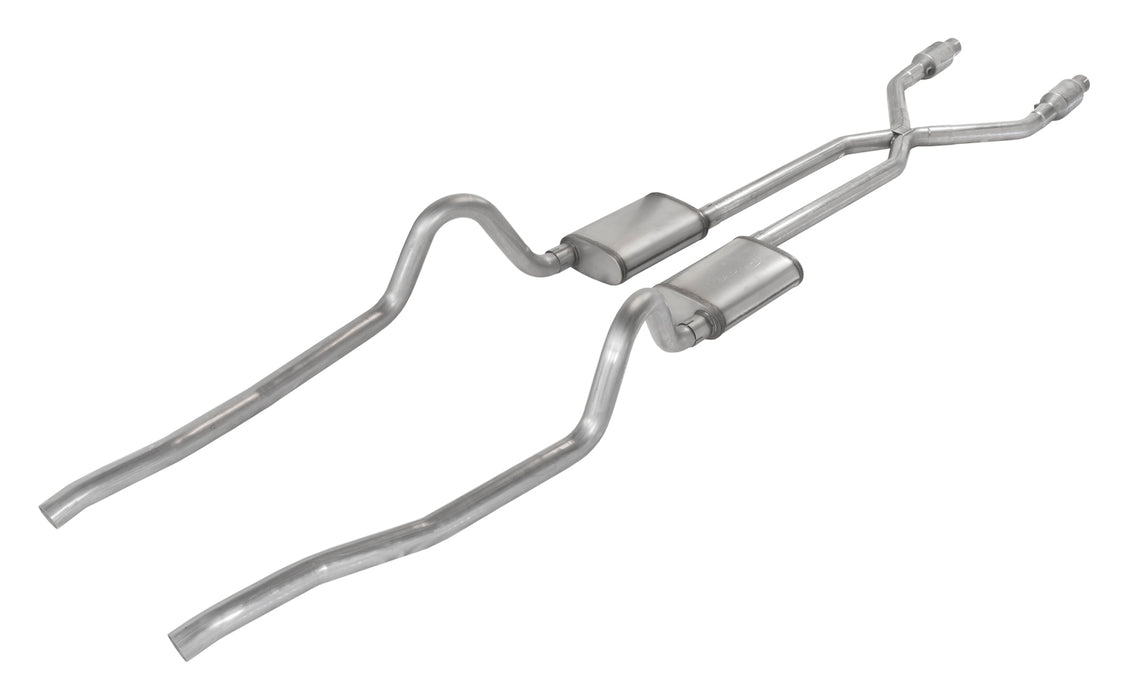 Pypes Performance Exhaust SMA910TE Crossmember Back w/X-Pipe Exhaust System 75-76 Mopar A-Body Split Rear Dual Exit 2.5 in Intermediate And Tail Pipe Turbo Pro Mufflers/Hardware Incl Tip Not Incl Catalytic Converter Incl Pypes Exhaust - Truck Part Superstore