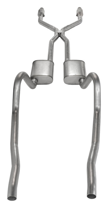 Pypes Performance Exhaust SMA940E Crossmember Back w/H-Pipe Exhaust System 75-76 Mopar A-Body Split Rear Dual Exit 2.5 in Intermediate And Tail Pipe Hardware Incl Muffler And Tip Not Incl Catalytic Converter Incl Pypes Exhaust - Truck Part Superstore