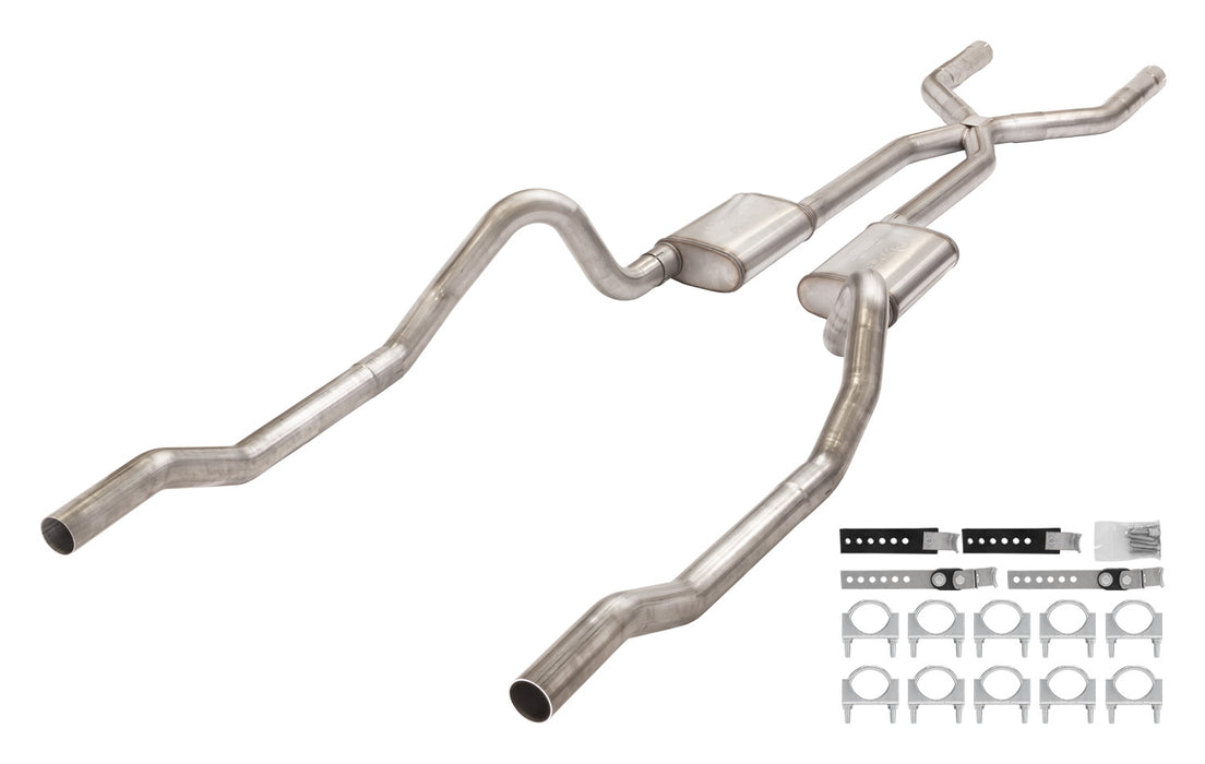 Pypes Performance Exhaust SMB13 1966-1974 Mopar B-Body 3 Inch Crossmember Back Exhaust System With X-Pipe 409 Stainless With No Mufflers SMB13 - Truck Part Superstore