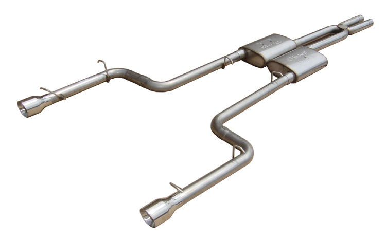 Pypes Performance Exhaust SMC12R Cat Back Exhaust System Split Rear Dual Exit 06-10 Charger V6 2.5 in Intermediate And Tail Pipe Race Pro Muffler/Hardware/4 in Polished Tips Incl Natural Finish 409 Stainless Steel Pypes Exhaust - Truck Part Superstore