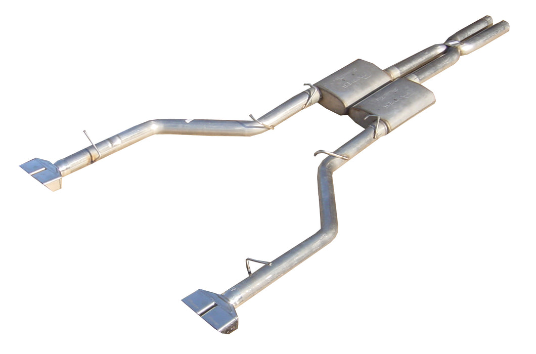 Pypes Performance Exhaust SMC20R Cat Back Exhaust System Split Rear Dual Exit 08-14 Challenger V8 Exc SRT8 2.5 in Intermediate And Tail Pipe Race Pro Muffler/Hardware/Polished Tips Incl Natural Finish 409 Stainless Steel Pypes Exhaust - Truck Part Superstore