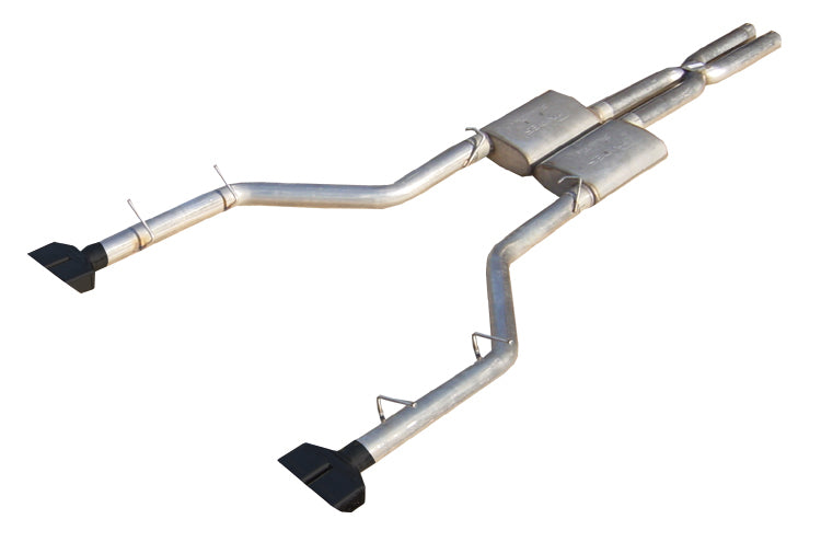 Pypes Performance Exhaust SMC22SB Cat Back Exhaust System Split Rear Dual Exit 08-14 Challenger V6 2.5 in Intermediate And Tail Pipe Street Pro Muffler/Hardware/Black Tips Incl Natural Finish 409 Stainless Steel Pypes Exhaust - Truck Part Superstore