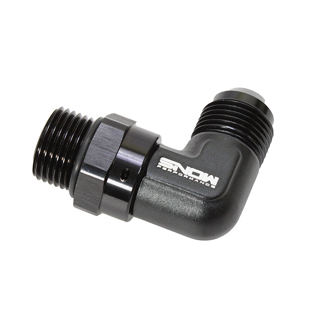Snow Performance SNF-60119 -10 ORB to -10 AN 90 Degree Swivel Fitting; Black. - Truck Part Superstore