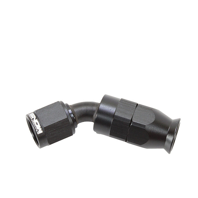 Snow Performance SNF-60645 -6 AN 45 Degree PTFE Hose End; Black. - Truck Part Superstore
