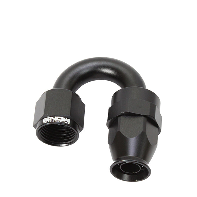 Snow Performance SNF-60818 -8 AN 180 Degree PTFE Hose End; Black. - Truck Part Superstore