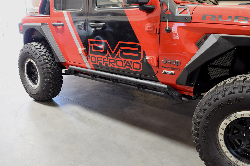 DV8 Offroad SRJL-03 Jeep JL Tubular Rock Slider with Plated End Caps 18-Present Wrangler JL DV8 Offroad - Truck Part Superstore
