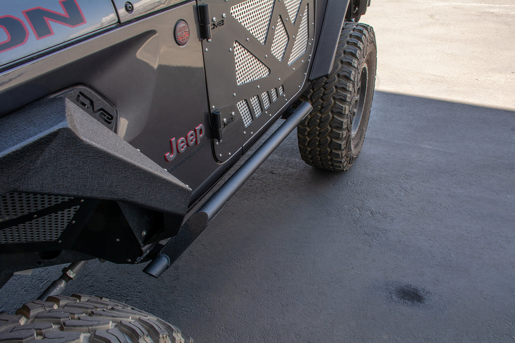 DV8 Offroad SRJL-23 Jeep JL Tubular Rock Slider with Plated End Caps 18-Present Jeep JL 2 Door DV8 Offroad - Truck Part Superstore