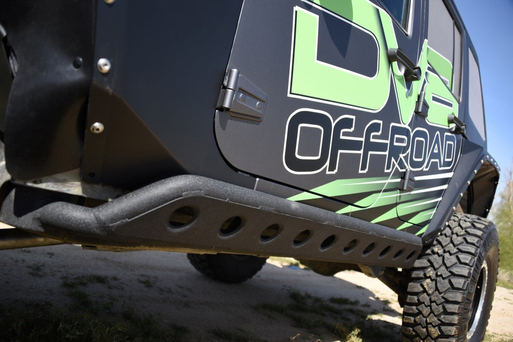 DV8 Offroad SRSOTB-04 Jeep JK Rock Guard/Sliders Plated w/Holes 07-18 Wrangler JK 4 Door Steel DV8 Offroad - Truck Part Superstore
