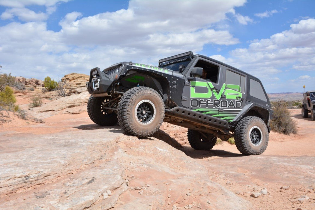DV8 Offroad SRSOTB-04 Jeep JK Rock Guard/Sliders Plated w/Holes 07-18 Wrangler JK 4 Door Steel DV8 Offroad - Truck Part Superstore