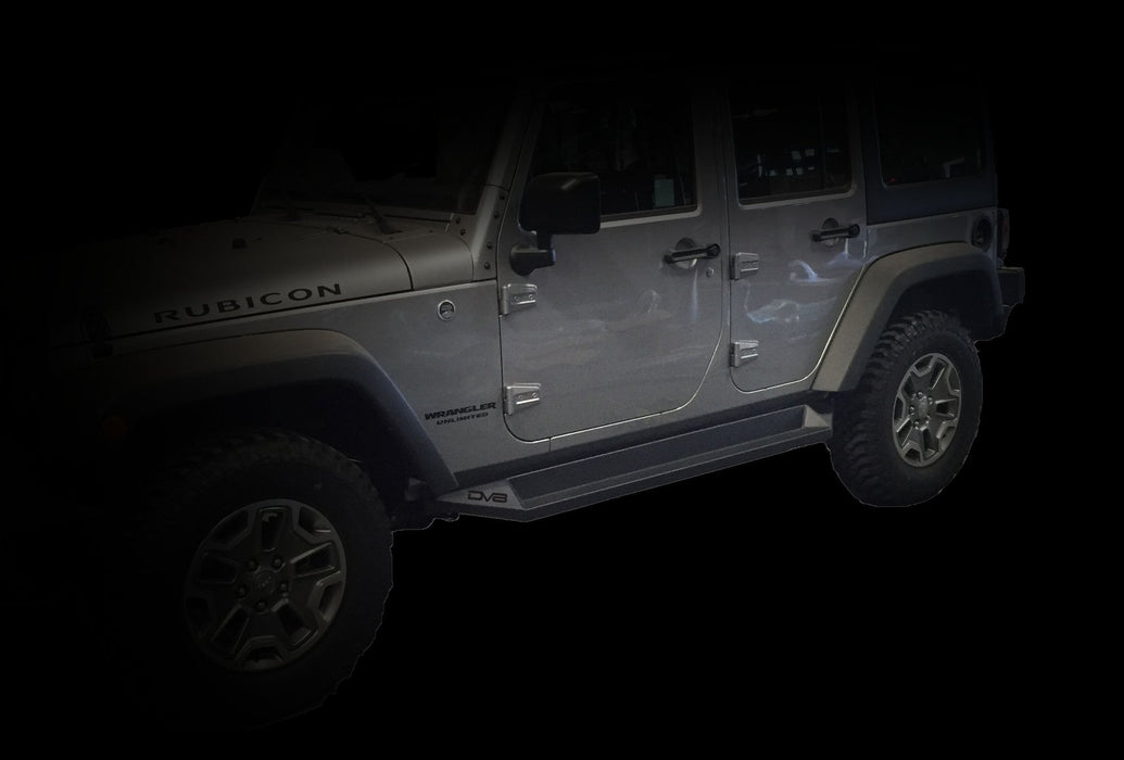 DV8 Offroad SRSOTB-10 Jeep JK Rock Slider Step 07-18 Wrangler JK Matt Black 4 Door Plated Steel DV8 Offroad - Truck Part Superstore