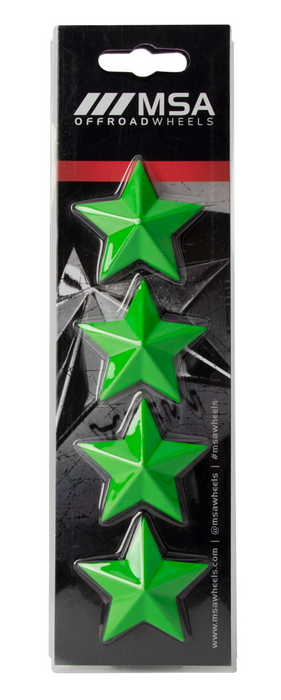 MSA Offroad Wheels STAR-GREEN MSA STAR LOGO - GREEN (4PK) - MSA WHEELS - Truck Part Superstore