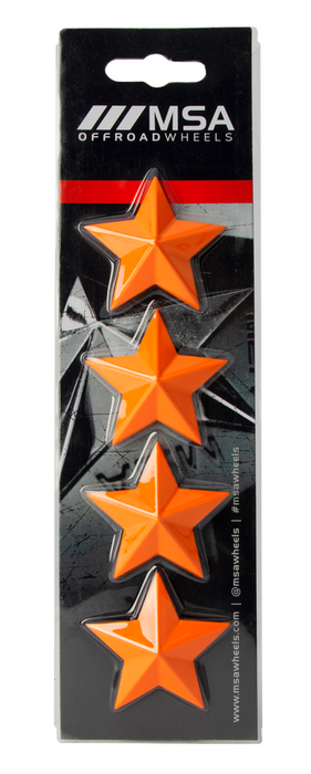 MSA Offroad Wheels STAR-ORANGE MSA STAR LOGO - ORANGE (4PK) - MSA WHEEL - Truck Part Superstore