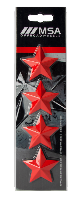 MSA Offroad Wheels STAR-RED MSA STAR LOGO - RED (4PK) - MSA WHEELS - Truck Part Superstore