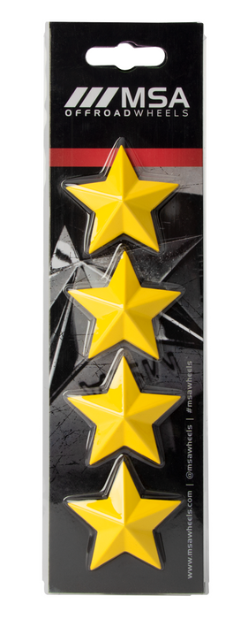 MSA Offroad Wheels STAR-YELLOW MSA STAR LOGO - YELLOW (4PK) - MSA WHEEL - Truck Part Superstore
