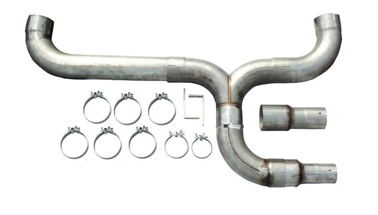 Pypes Performance Exhaust STD005 Diesel Dual Stack Kit 5 in Dual Exit Natural Finish Hardware Incl 409 Stainless Steel Pypes Exhaust - Truck Part Superstore