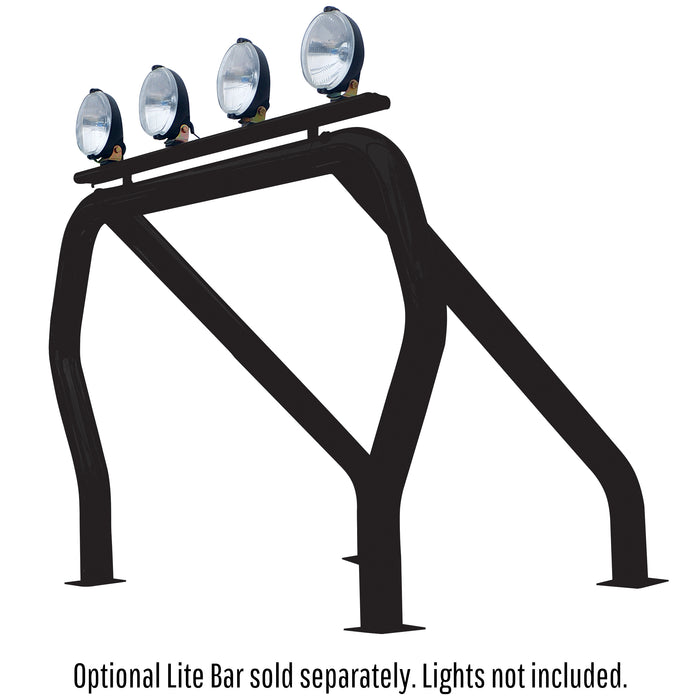 Go Rhino 9809560SSB Bed Bars Complete Kit - Single Bar/Single Kicker (Between wheel wells) - Black - Truck Part Superstore