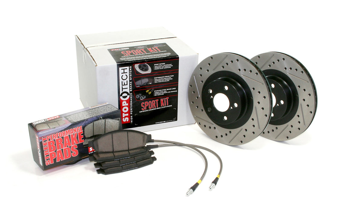 StopTech 978.42005 StopTech Sport Axle Pack; Slotted and Drilled; 4 Wheel Brake Kit w/Brake lines - Truck Part Superstore