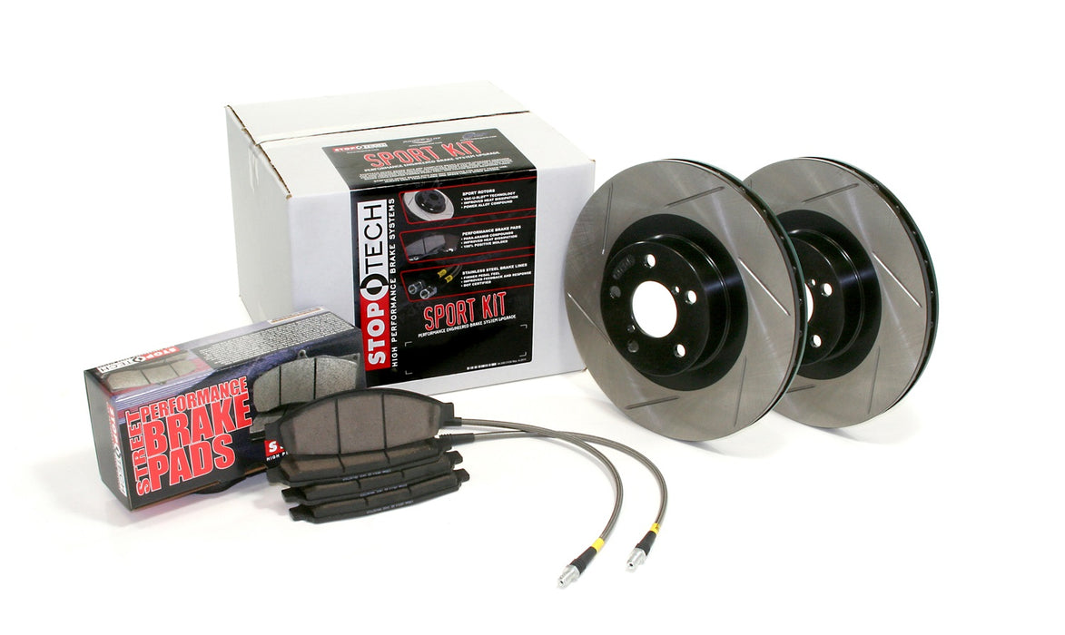 StopTech 977.47007 StopTech Sport Axle Pack; Slotted Rotor; 4 Wheel Brake Kit with Brake lines - Truck Part Superstore