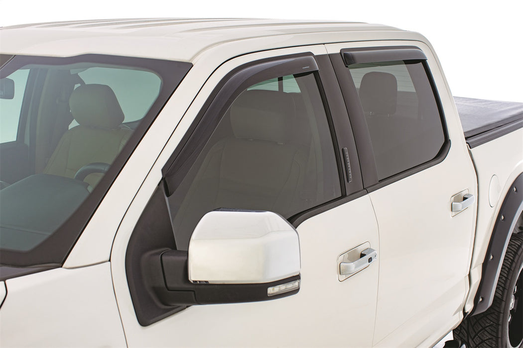 Stampede 6453-2 Tape-Onz™ Sidewind Deflector 4 pc.; Smoke; Outside Mount; Modified Acrylic; - Truck Part Superstore