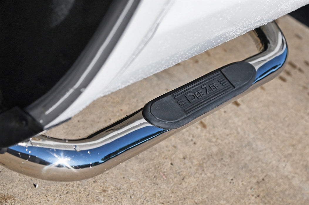 Dee Zee DZ372513 Stainless Steel Side Steps 3 in. Round Cab Length; Polished; 1 Step Pad; - Truck Part Superstore