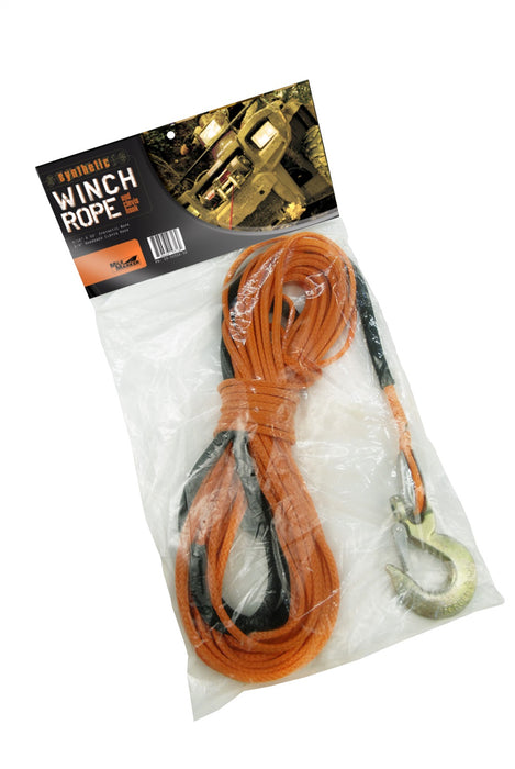 Mile Marker 19-52316-50 50 Foot Synthetic Rope Assembly 3/16 Inch x 50 Foot Includes Hook 2500-3500 LB Break Force Black/Orange Mile Marker - Truck Part Superstore