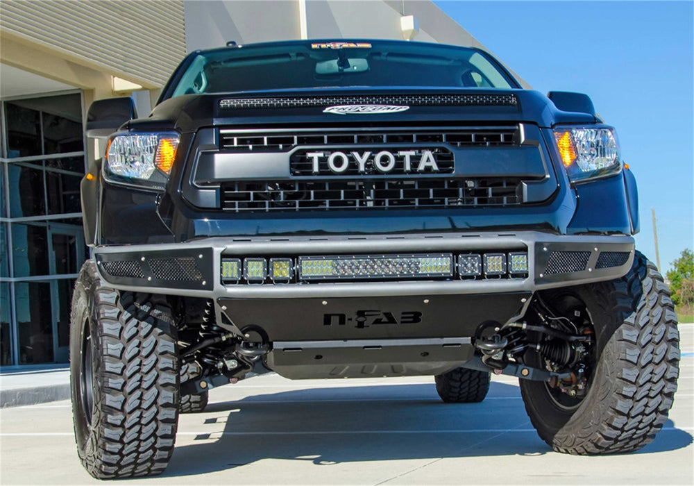 N-Fab T141MRDS-TX M-RDS PreRunner Front Bumper (1 Pc) w/Skid Plate-14-21 Tundra-TX Blk - Truck Part Superstore