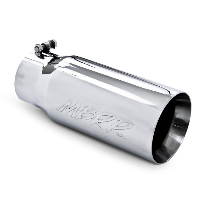 MBRP T5049 Exhaust Tail Pipe Tip 5 Inch O.D. Dual Wall Straight 4 Inch Inlet 12 Inch Length T304 Stainless Steel MBRP - Truck Part Superstore