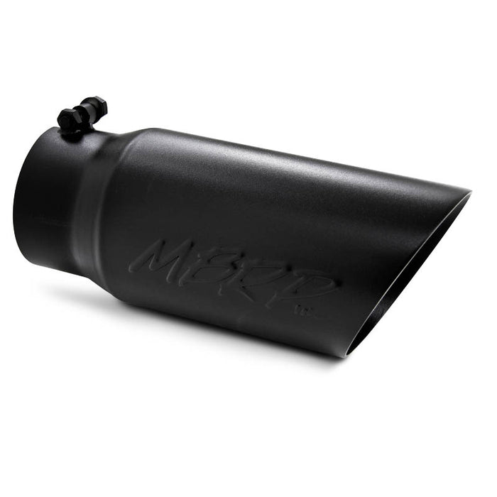MBRP T5053BLK Exhaust Tip 5 Inch O.D. Dual Wall Angled 4 Inch Inlet 12 Inch Length-Black Finish MBRP - Truck Part Superstore