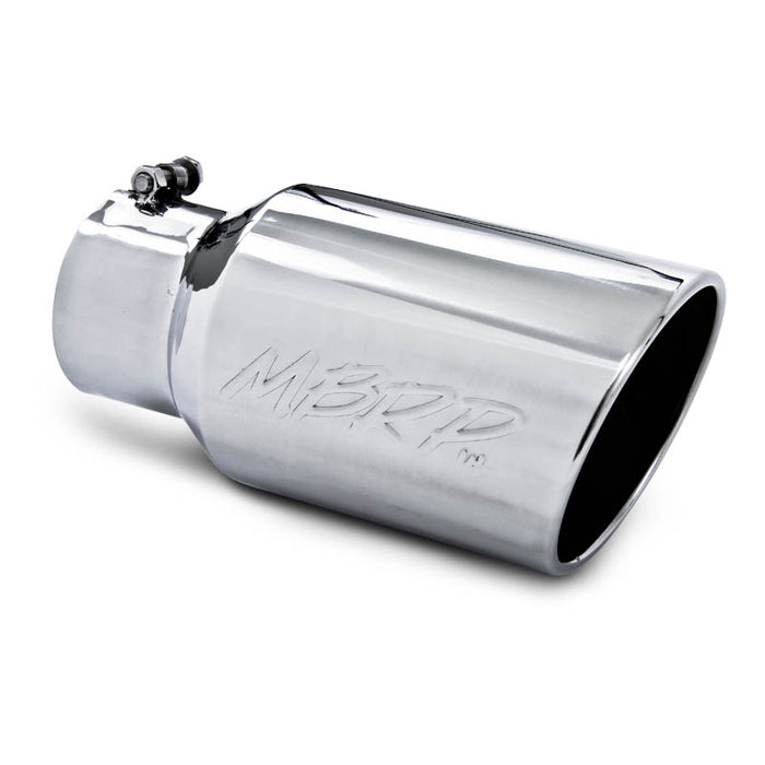 MBRP T5073 Exhaust Tail Pipe Tip 6 Inch O.D. Angled Rolled End 4 Inch Inlet 12 Inch Length T304 Stainless Steel MBRP - Truck Part Superstore