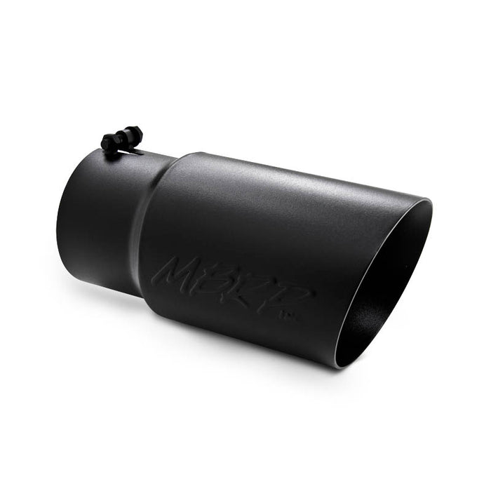 MBRP T5074BLK Exhaust Tip 6 Inch O.D. Dual Wall Angled 5 Inch Inlet 12 Inch Length-Black Finish MBRP - Truck Part Superstore