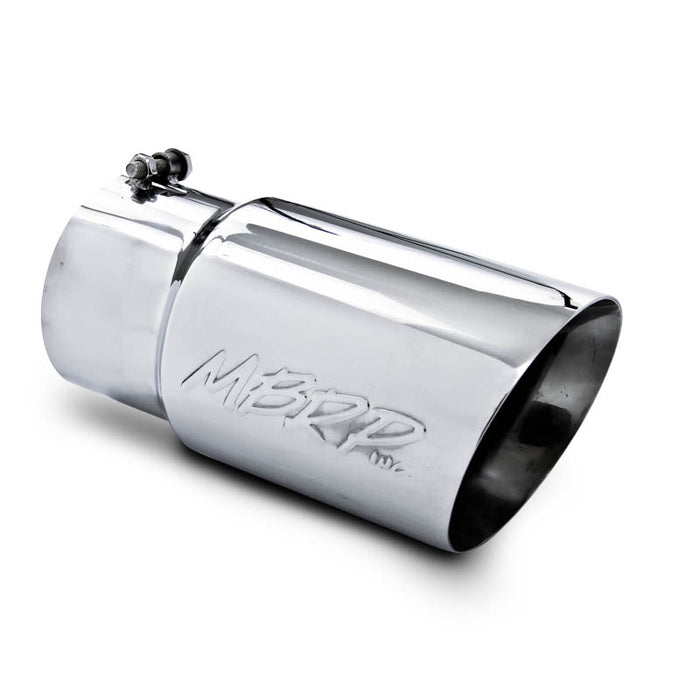 MBRP T5074 Exhaust Tail Pipe Tip 6 Inch O.D. Dual Wall Angled 5 Inch Inlet 12 Inch Length T304 Stainless Steel MBRP - Truck Part Superstore