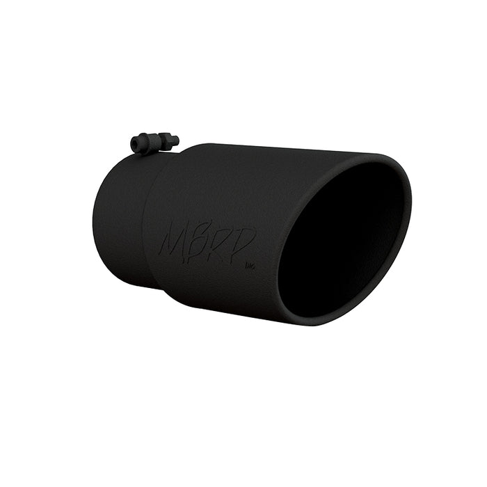 MBRP T5075BLK Exhaust Tip 6 Inch O.D. Angled Rolled End 5 Inch Inlet 12 Inch Length Black Coated MBRP - Truck Part Superstore