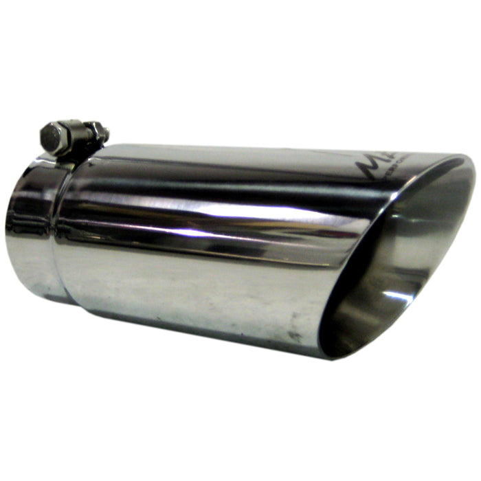MBRP T5110 Exhaust Tip 4 Inch O.D. Dual Wall Angled 3 1/2 Inch Inlet 10 Inch Length T304 Stainless Steel MBRP - Truck Part Superstore
