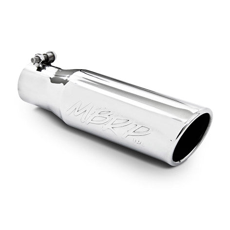 MBRP T5113 Exhaust Tip 3 1/2 Inch O.D. Angled Rolled End 2 1/2 Inch Inlet 12 Inch Length T304 Stainless Steel MBRP - Truck Part Superstore