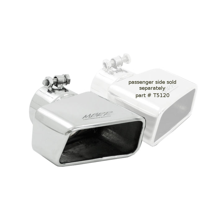 MBRP T5119 Exhaust Tip 4 3/4 Inch X 3 Inch ID Rectangle Angled Cut 3 Inch O.D. Inlet Driver Side 7 3/8 Inch Length T304 Stainless Steel MBRP - Truck Part Superstore