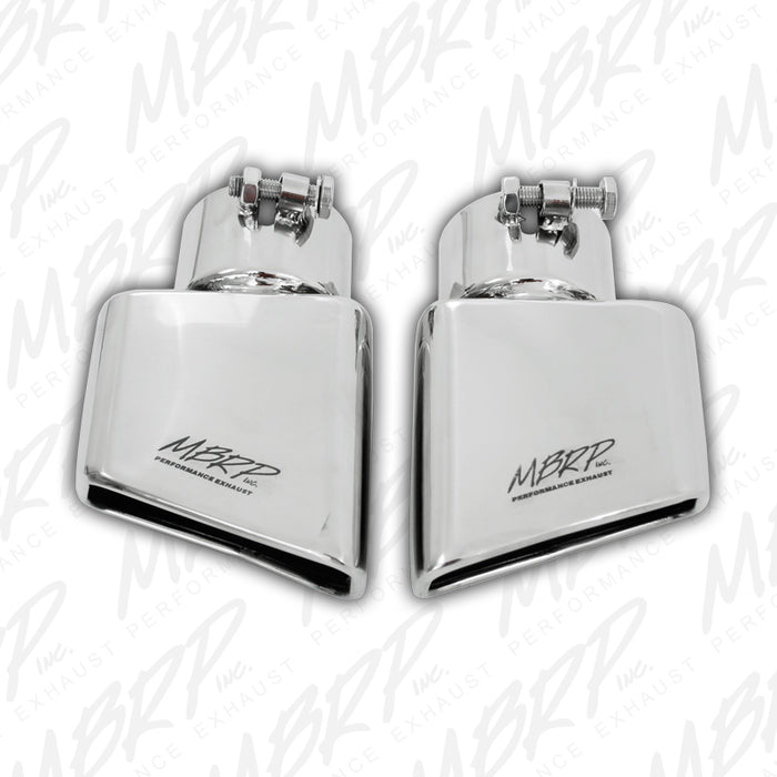 MBRP T5119 Exhaust Tip 4 3/4 Inch X 3 Inch ID Rectangle Angled Cut 3 Inch O.D. Inlet Driver Side 7 3/8 Inch Length T304 Stainless Steel MBRP - Truck Part Superstore