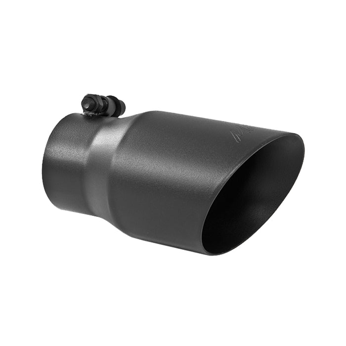 MBRP T5122BLK Exhaust Tip 4 Inch O.D. Dual Wall Angled Rolled End Black Fits Aluminized Steel 3 Inch Systems MBRP - Truck Part Superstore