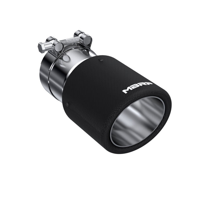 MBRP T5122CF Exhaust Tip 4 Inch O.D. Dual Wall Angled 3 Inch Inlet 7.7 Inch Length Carbon Fiber MBRP - Truck Part Superstore