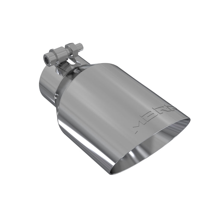 MBRP Exhaust T5123 Tip; 4in. O.D.; Dual Wall Angled; 2in. inlet; 8in. length; T304 Stainless Steel. - Truck Part Superstore