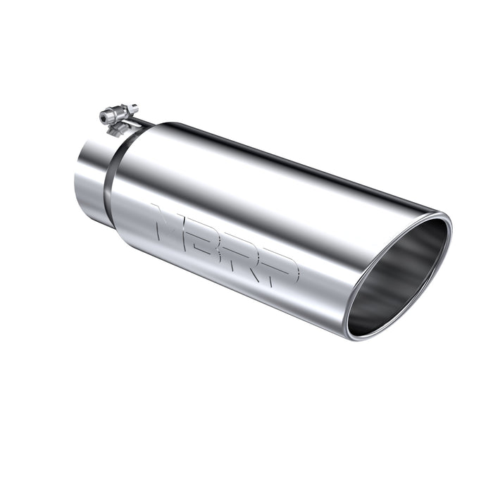 MBRP T5125 Exhaust Tip 6 Inch O.D. Angled Rolled End 5 Inch Inlet 18 Inch Length T304 Stainless Steel MBRP - Truck Part Superstore